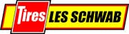 Les Schwab Tires logo featuring bold red and yellow colors with the words 