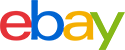 The image shows the eBay logo with the letters in blue, red, yellow, and green.